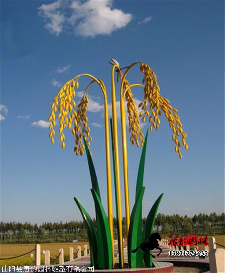 不锈钢麦穗雕塑,丰收主题雕塑