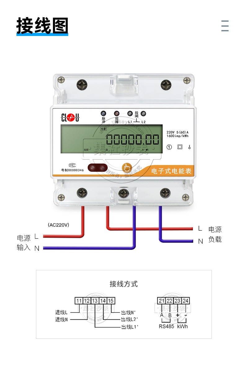 科陆DDSY720-LC2单相导轨式电能表 远程跳闸预付费电表