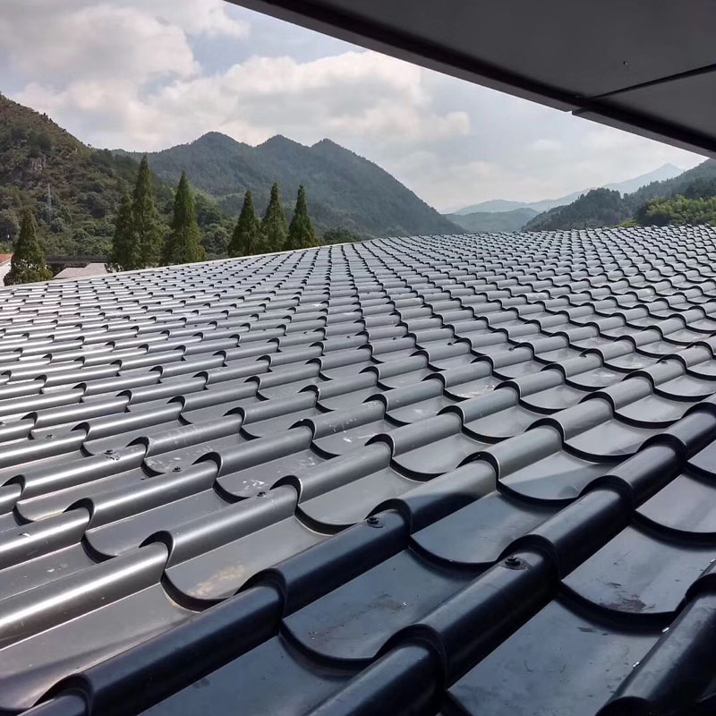 铝合金硫璃瓦756型农村别墅仿古铝瓦防掀翻屋面