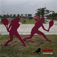 打网球雕塑 网球比赛人物雕塑