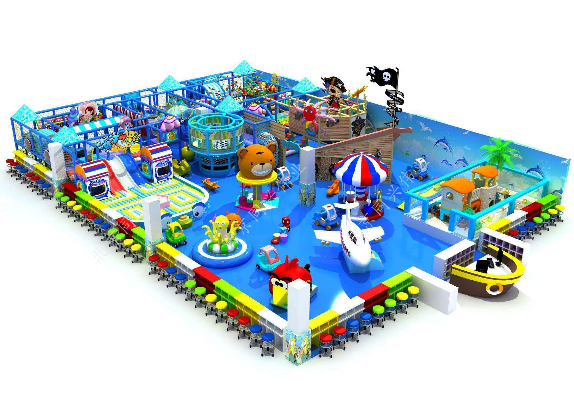 儿童乐园淘气堡百万海洋球池商场玩具设备厂家不锈钢滑梯定制