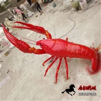 玻璃钢发光小龙虾雕塑，饭店门口迎宾小龙虾雕塑