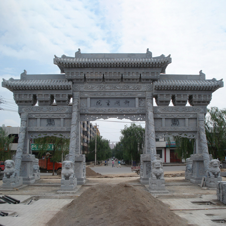 三门三楼石牌坊寺庙石牌坊石牌坊生产厂家