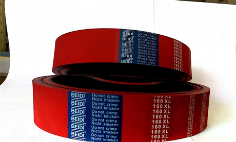 BEIDI貝遞貼標機包裝機用同步帶160XL38紅膠總厚7.5MM