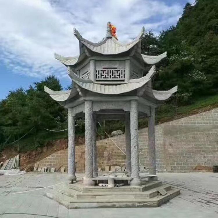 石雕凉亭制作双层石凉亭石头亭子天志石材