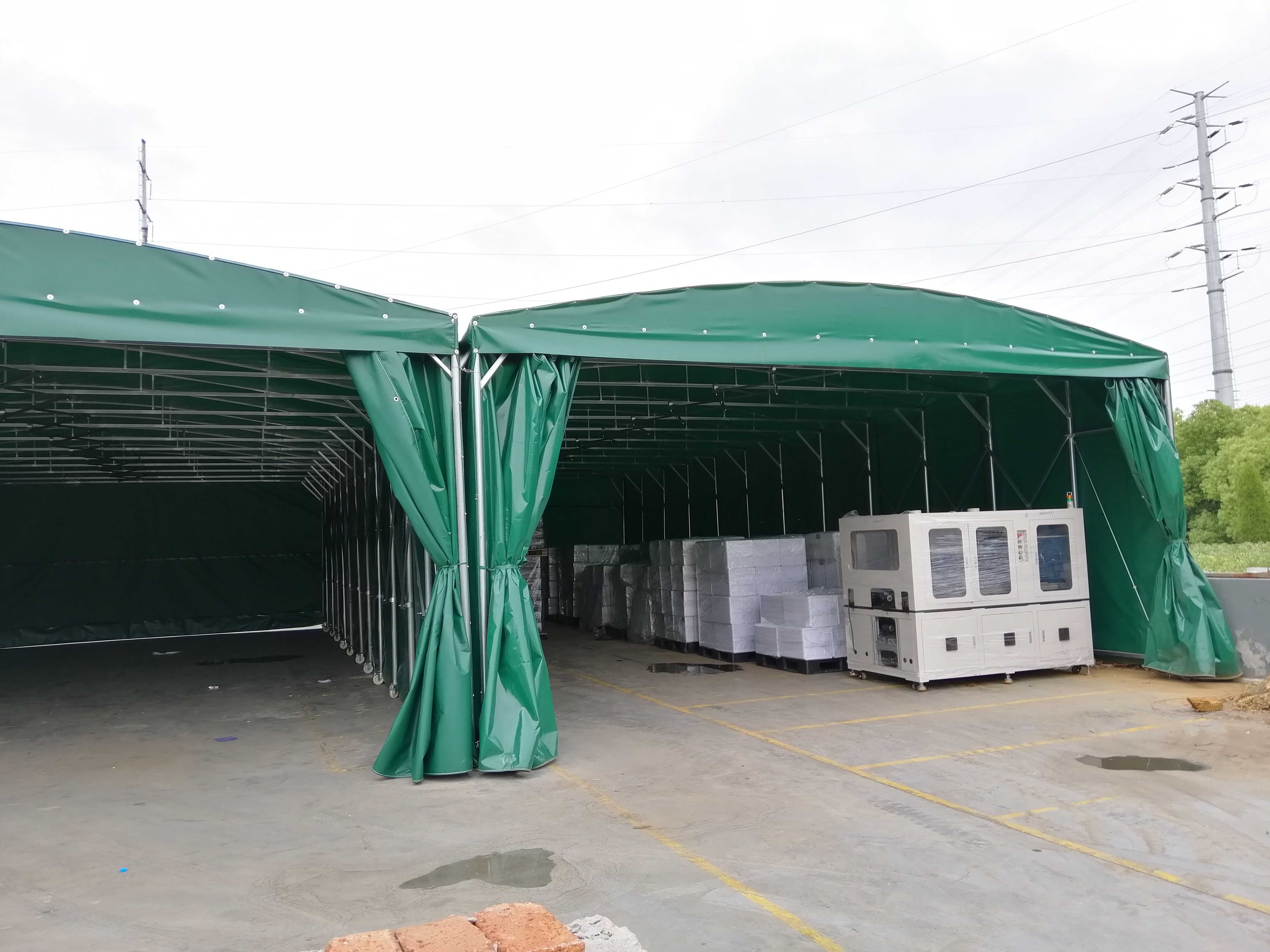 定制浙江大型户外遮阳雨蓬 移动仓库蓬 活动推拉蓬