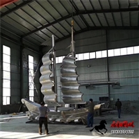 不锈钢帆船雕塑，船帆不锈钢雕塑