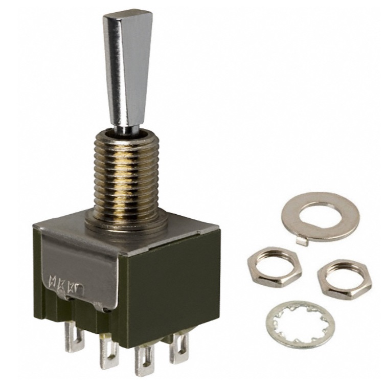 进口摇头扁柄钮子开关nkk六脚摇臂扭子switch现货m2022e