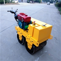 小型手推式双钢轮压路机 双轮震动压土机 沥青路面压实机
