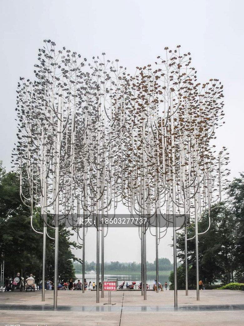 唐山康大雕塑 不锈钢园林雕塑 大型公园抽象树摆件