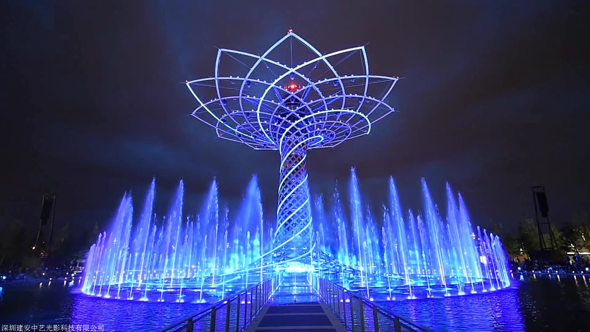 大型水幕激光秀设计水幕激光秀表演图片_高清图-深圳建安中艺光影科技