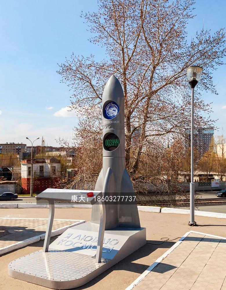 张家口康大雕塑 不锈钢抽象雕塑 火箭造型雕塑设计摆件