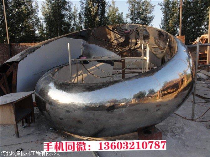 不锈钢异形镜面雕塑，海口金属雕塑制作，欧景雕塑厂家