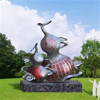 不锈钢葫芦雕塑，广场葫芦不锈钢雕塑