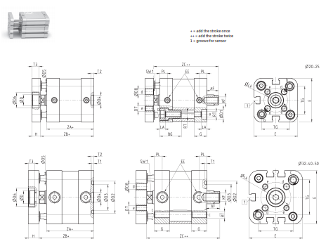 防旋转的意大利CAMOZZI紧凑气缸