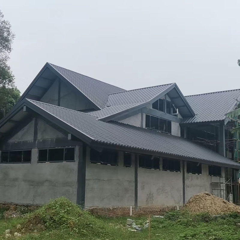 彩钢瓦仿古瓦765型硫璃瓦颜色定做06mm厚绯红色