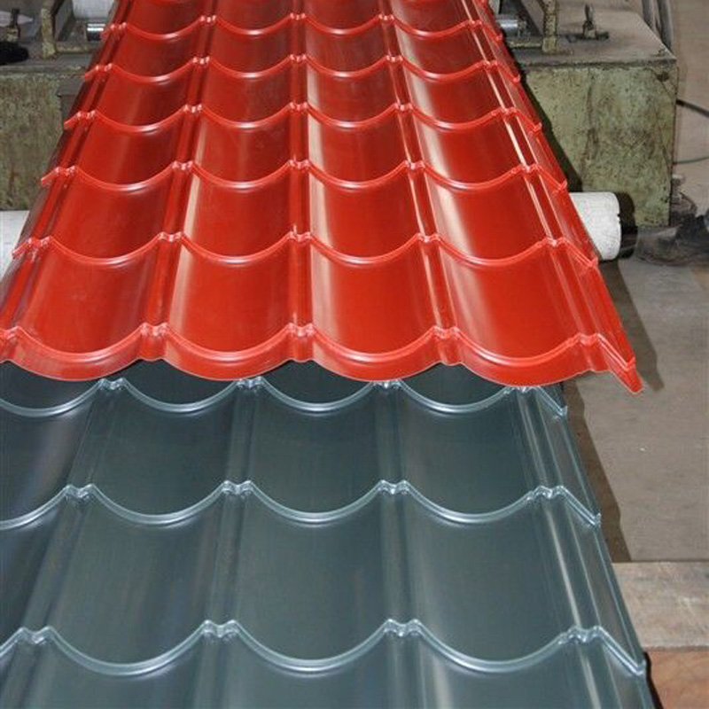 05mm厚彩钢仿古瓦828型硫璃瓦金属屋面