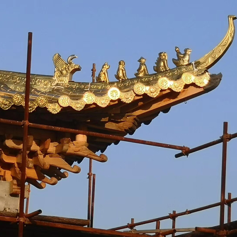 分体2铝筒瓦寺庙屋顶铝合金瓦片