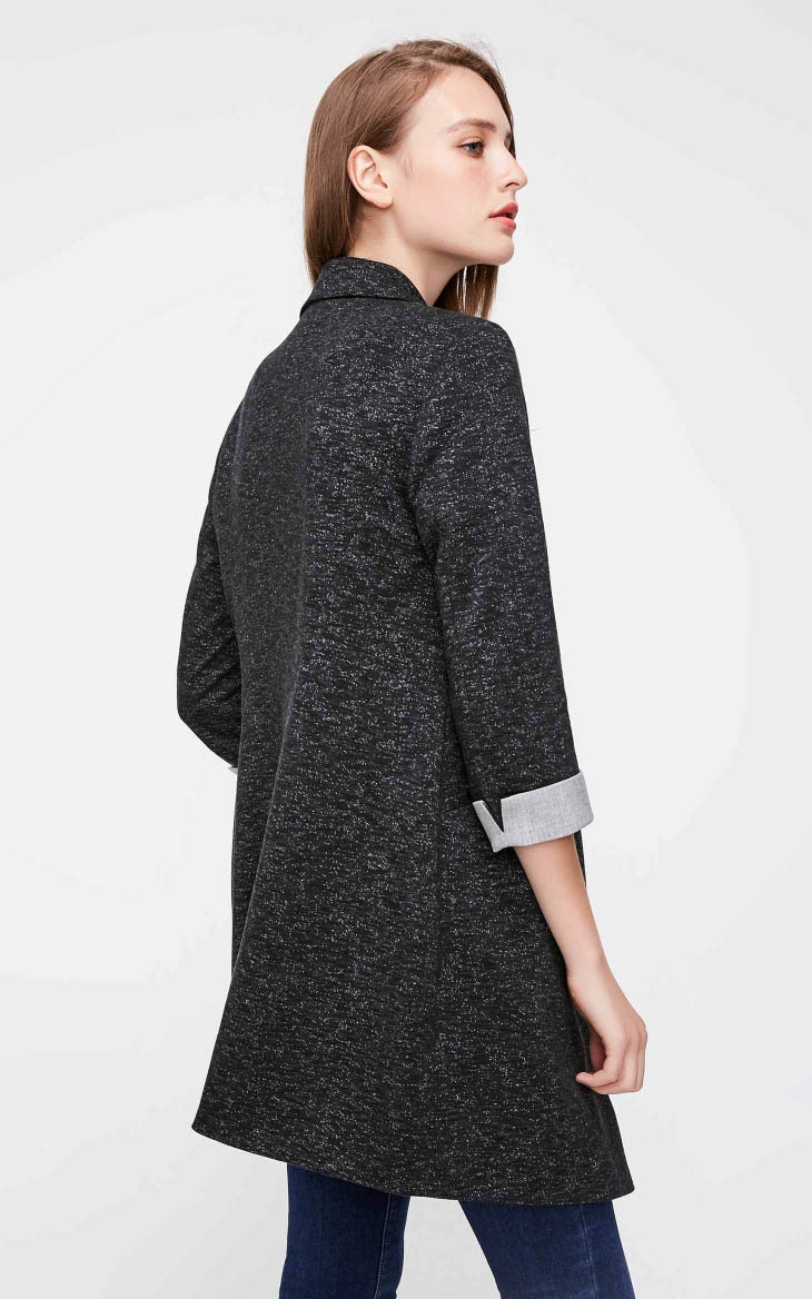 修身中长款西装外套 蓝地品牌女装尾货 北京品牌折扣女装货源