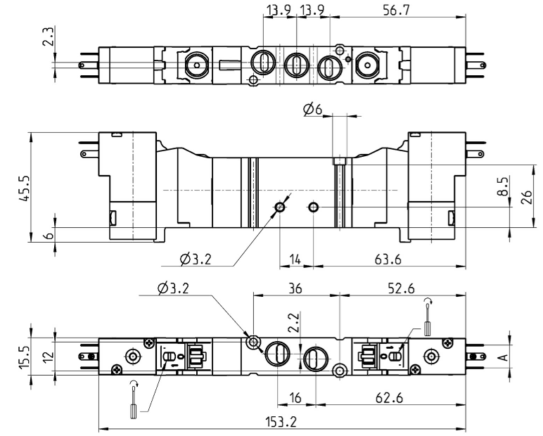 进口意大利CAMOZZI三位五通电磁阀