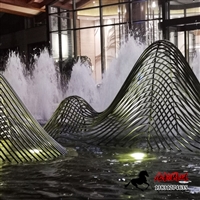 不锈钢假山雕塑 抽象铁艺假山雕塑