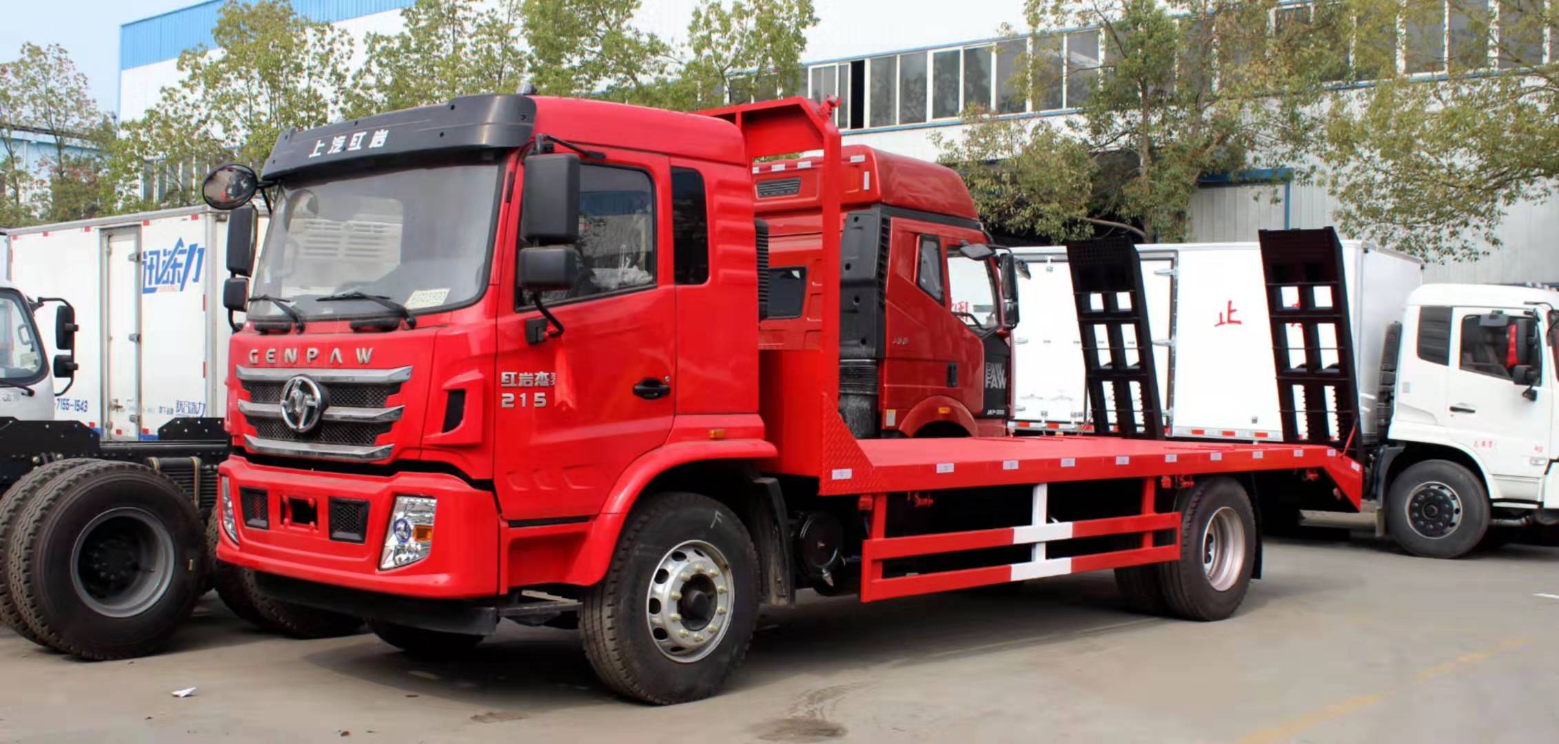 程力双桥平板运输车