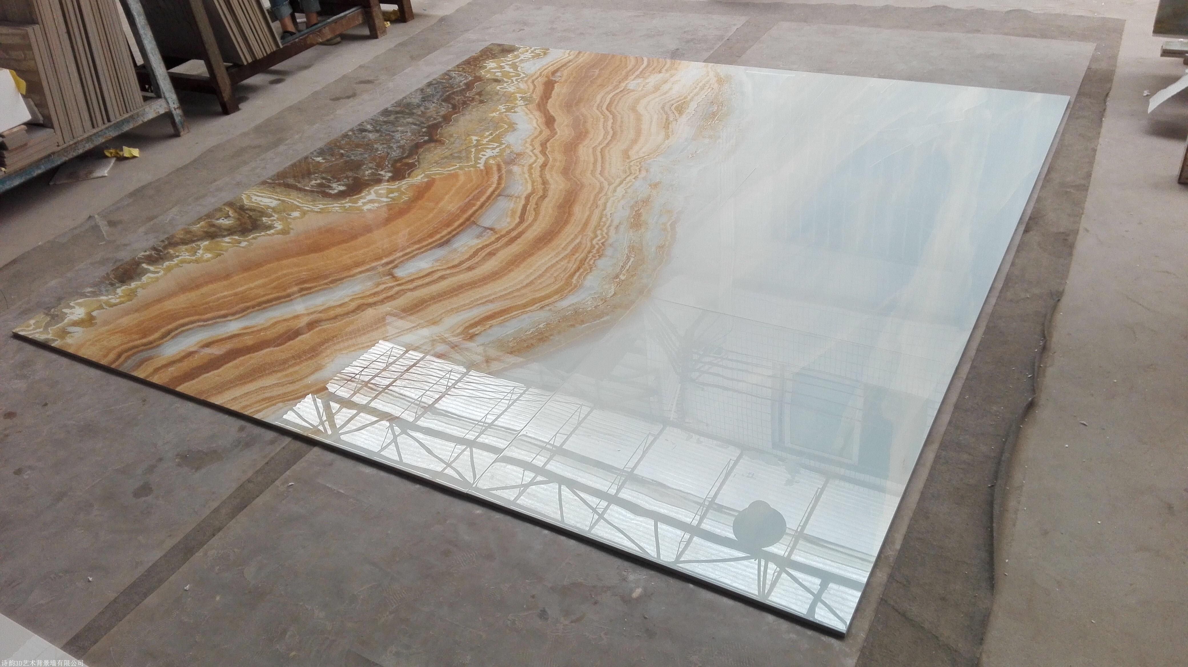 小溪流水鲤鱼高温烧制3d地砖制做过程