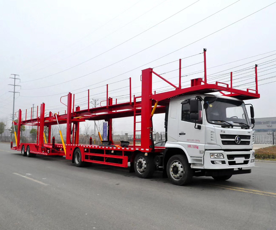 轎運車陝汽6x2車輛運輸車可牽引中置軸掛車