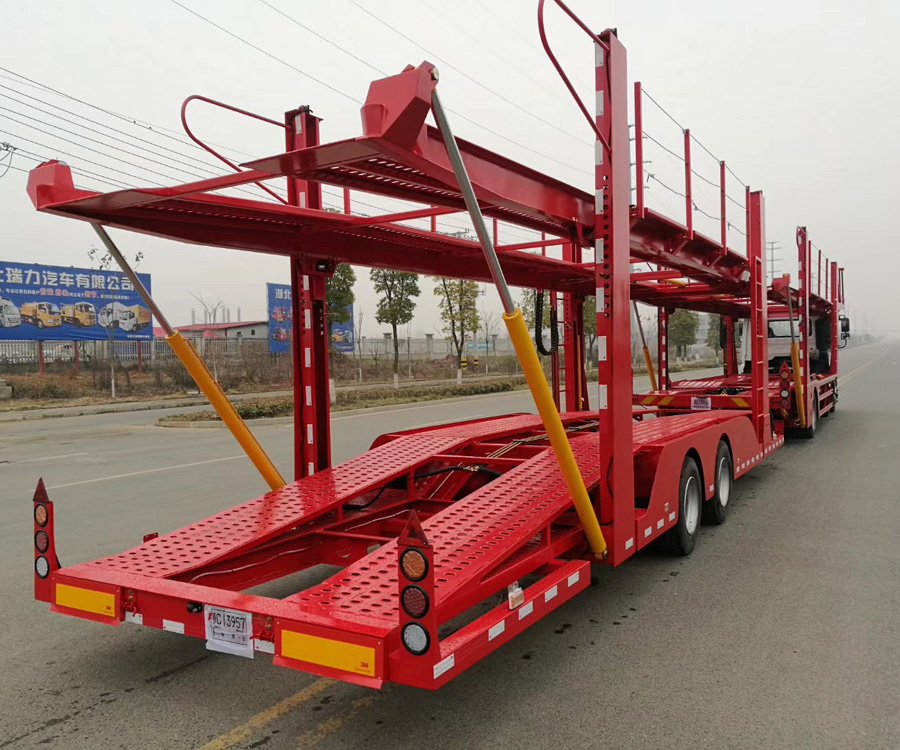 轿运车陕汽6x2车辆运输车可牵引中置轴挂车