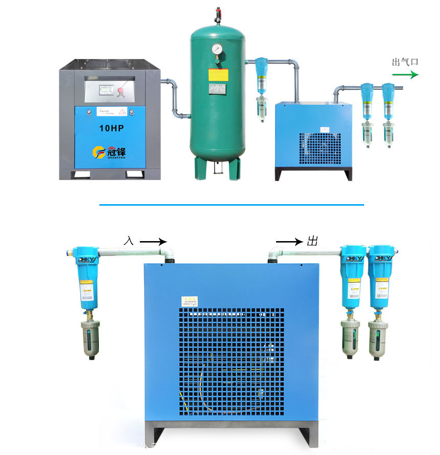 冠鋒冷凍乾燥機高效除水壓縮空氣冷凍式乾燥機