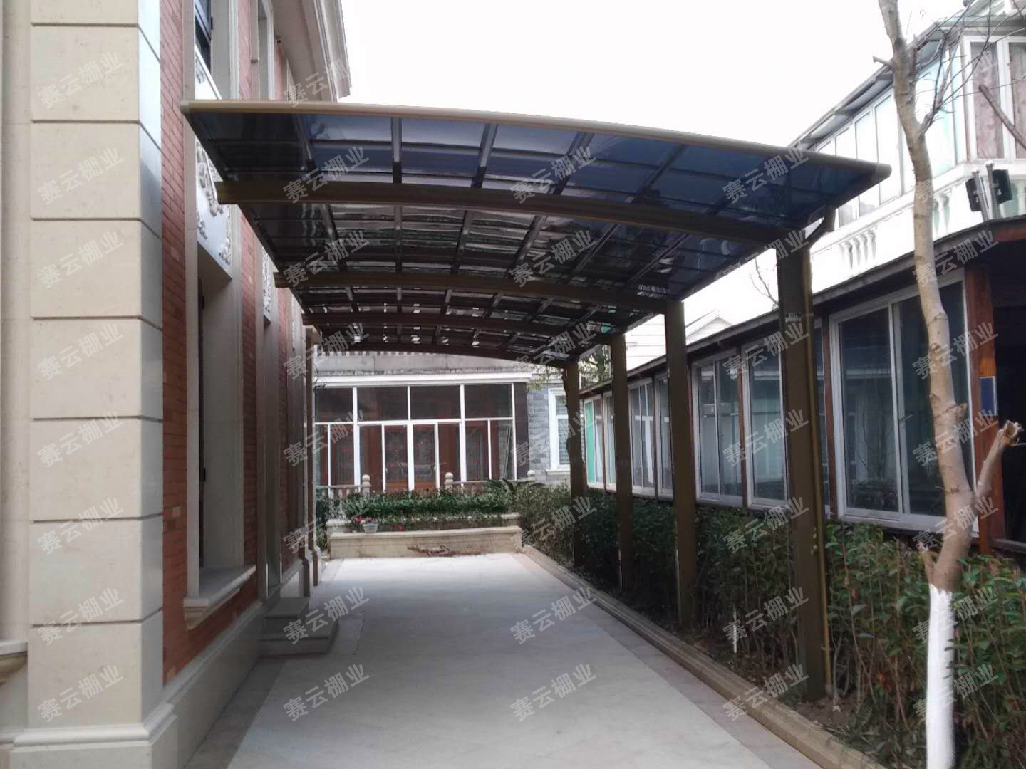 别墅铝合金车棚 别墅汽车棚 别墅区停车棚 别墅室外停车棚