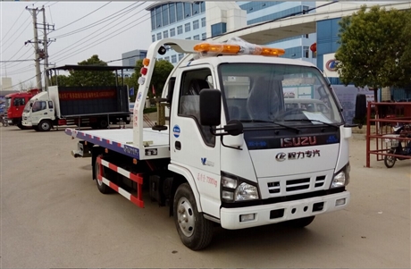 國六五十鈴藍牌一拖二清障車-高速救援廠家價格低質量好