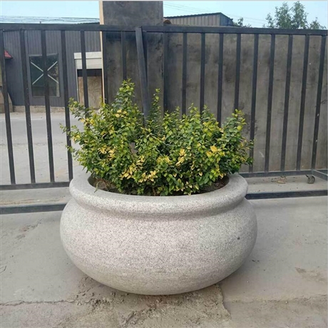 花岗岩石雕花钵订做 园林石雕花盆订做 惠安石雕厂家直销