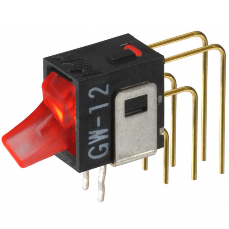 汽车2.54mm扁手柄带灯开关gw-12微型钮子开关gw12lhp现货