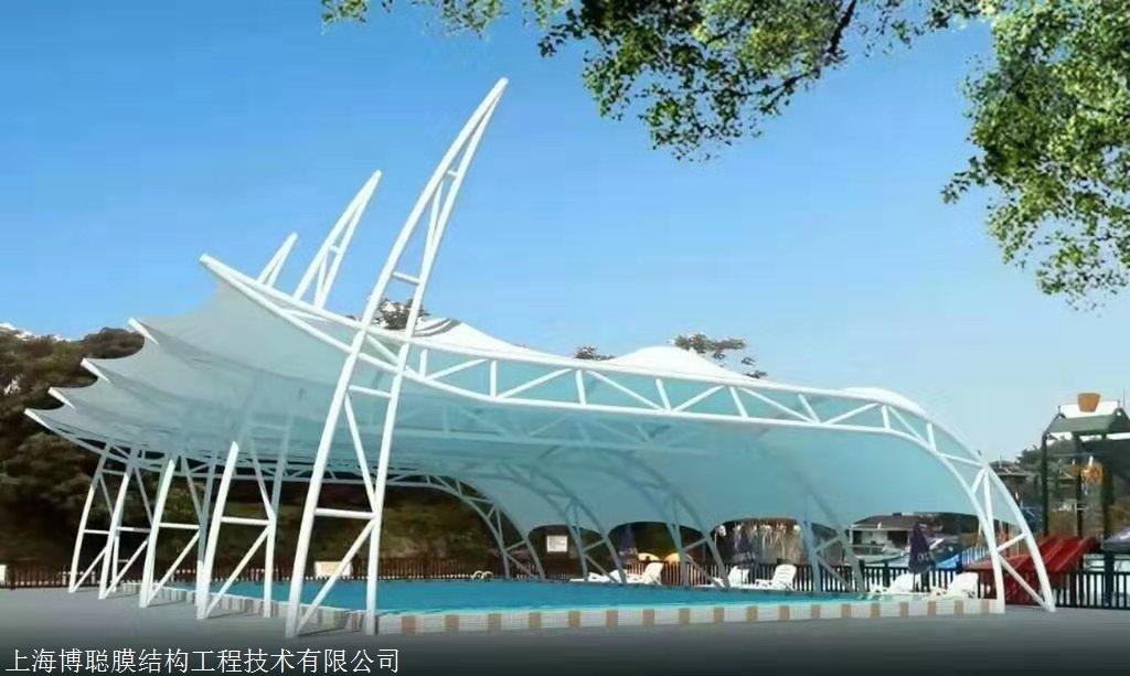 大型户外张拉膜景观棚钢结构篮球场遮阳棚