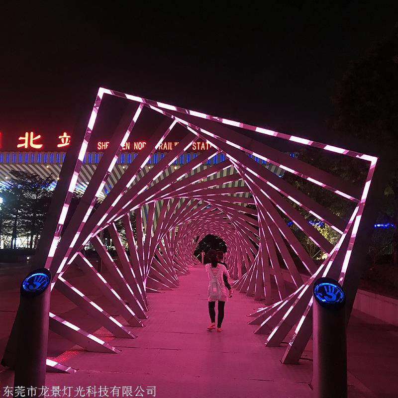 时光隧道 互动时空隧道 人体感应光 随人动音乐同步 时空门隧道