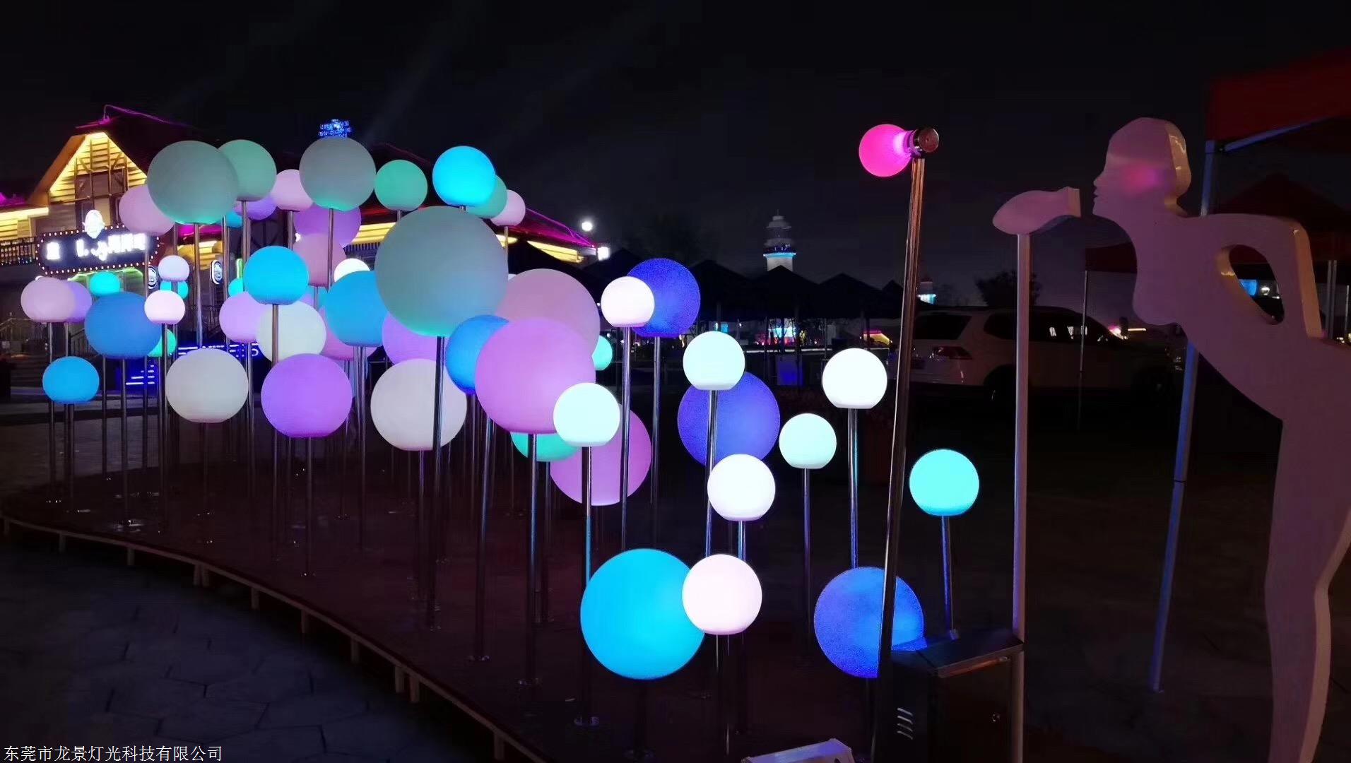 吹气互动泡泡景观灯装置公园景区广场互动圆球灯装置效果
