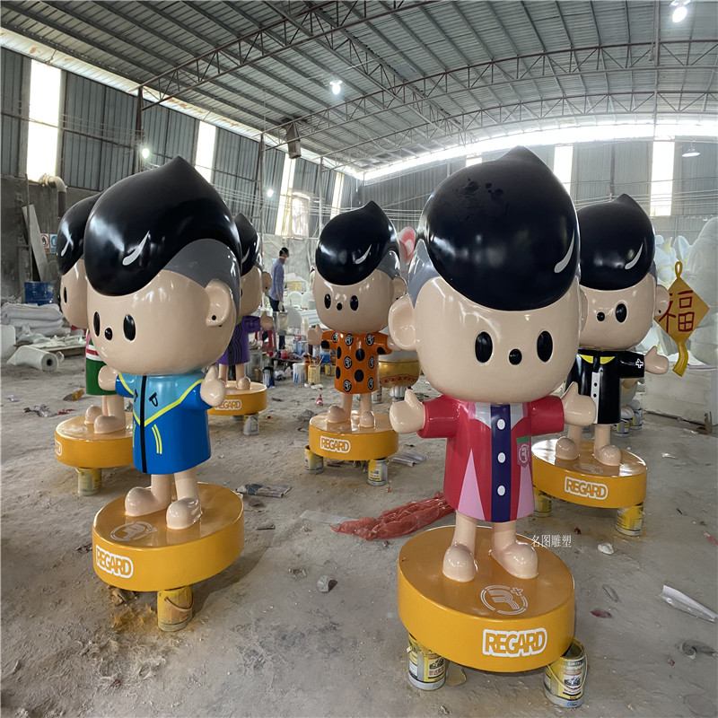 玻璃钢人物卡通雕塑 广州公仔雕塑