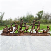 童趣雕塑 小孩拔萝卜雕塑 儿童玩耍主题雕塑