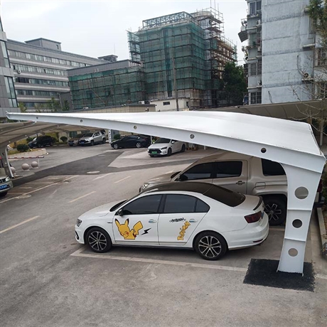 定做新款膜结构汽车棚车棚户外用钢结构车棚上海博聪全国安装