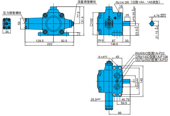 安装调试：不二越VDR-1A-1A4-22叶片泵