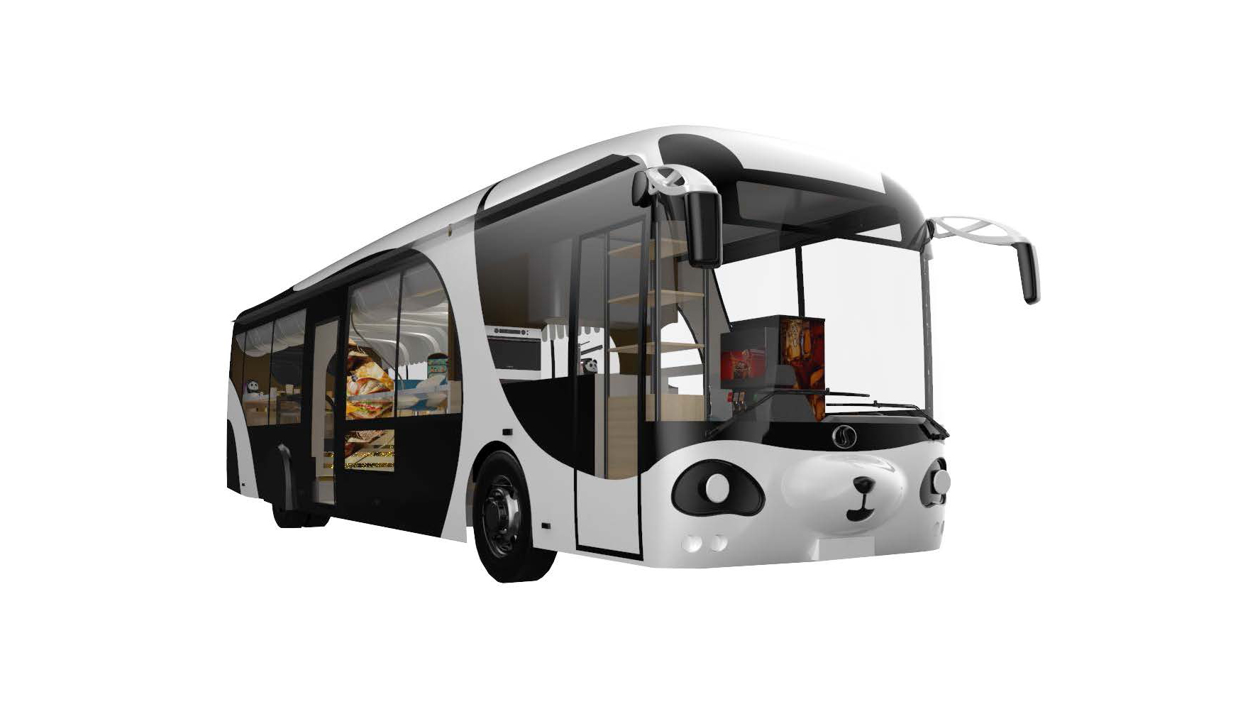 深兰科技ai移动餐车-熊猫餐车