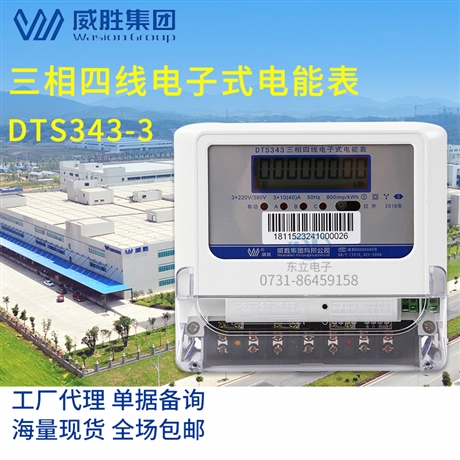 DTS343-3三相電子式有功電能表-威勝簡單三相有功電度表-380V