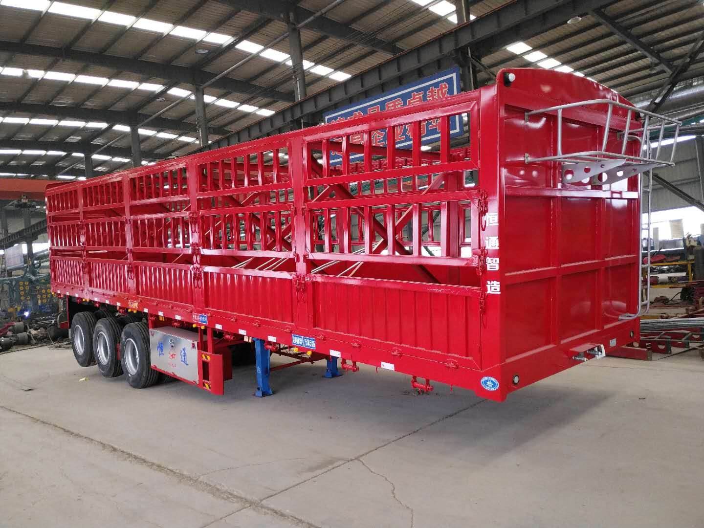 半挂车 花篮上装13米仓栅式半挂车 恒通 厂家直销