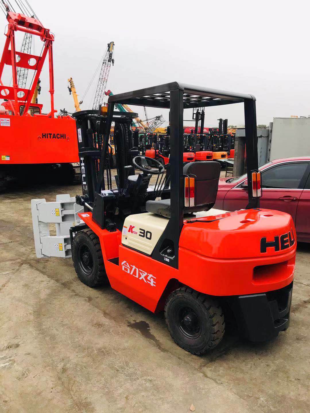 二手合力3吨k30抱夹叉车卸圆筒纸抱车卡斯卡特抱车