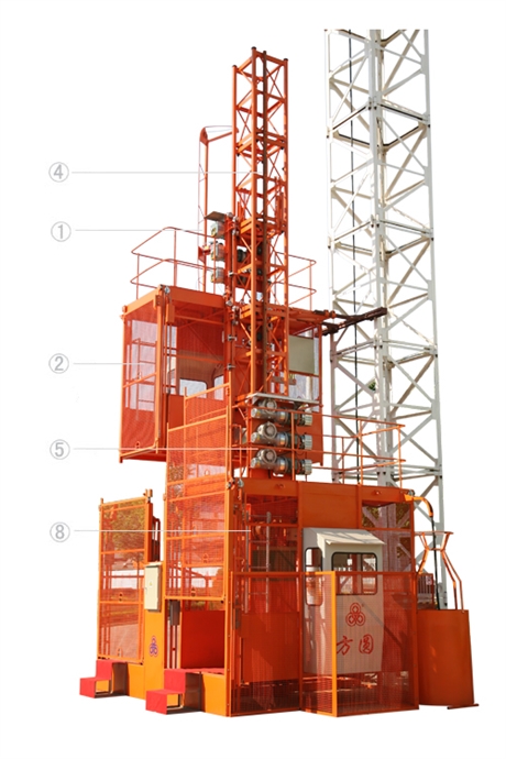 方圆sc100井道式施工升降机室内升降机