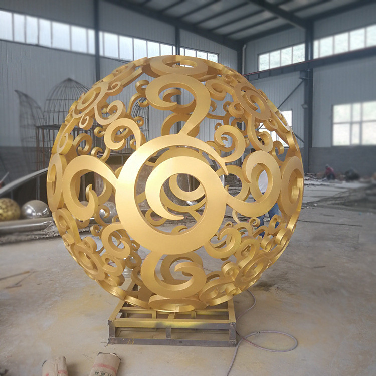厂家定制不锈钢镂空球雕塑 镂空圆球不锈钢雕塑