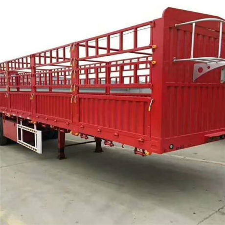 厂家销售鹅颈式高栏半挂车 对开门仓栏半挂车