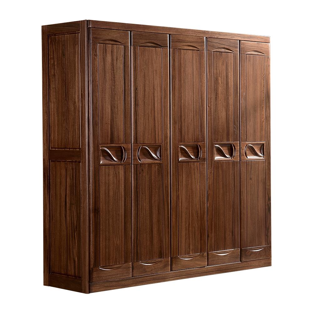 厂家定做胡桃木衣柜 实木衣橱 新中式收纳储物柜 全屋定制家具