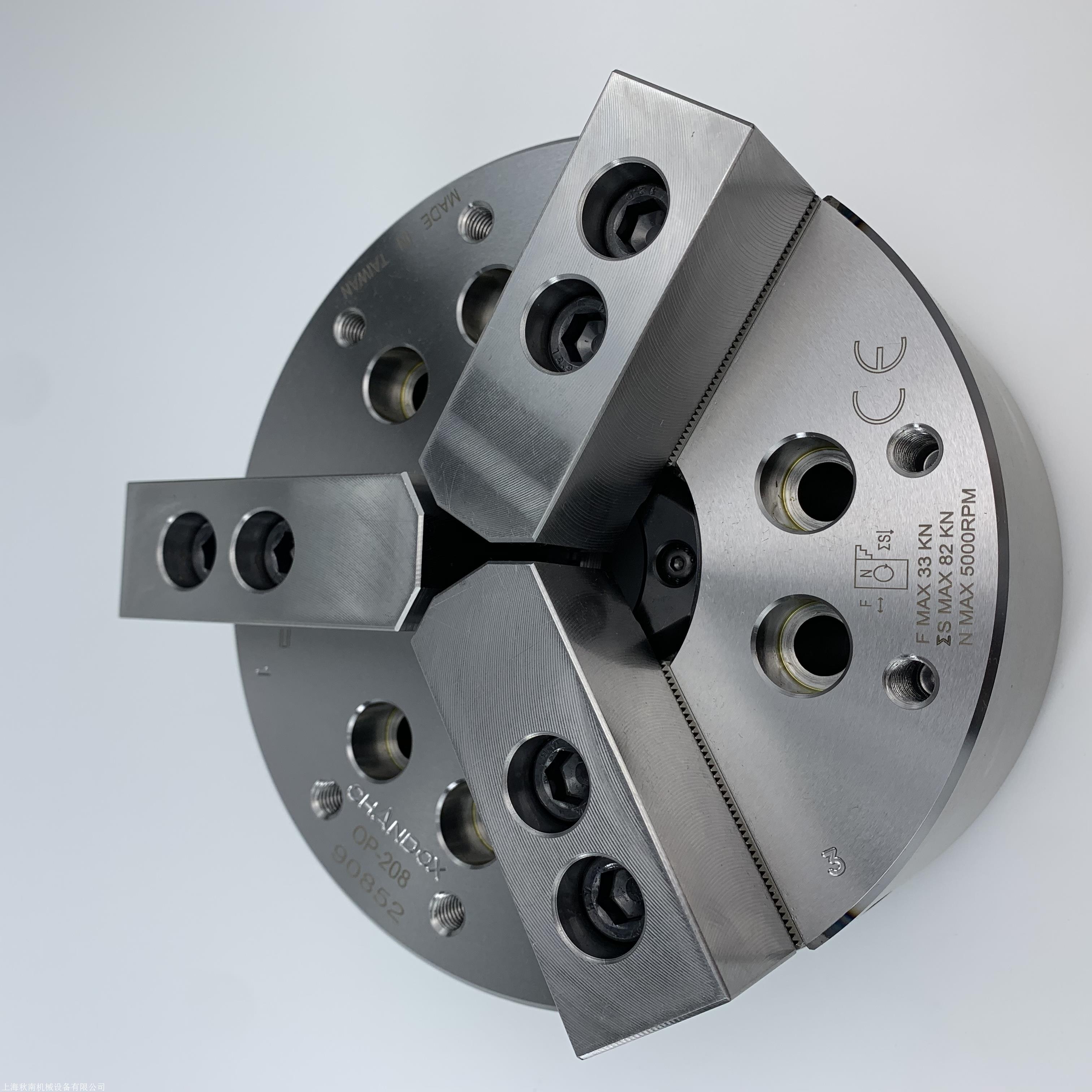 8寸中空卡盘op208千岛中空三爪液压卡盘